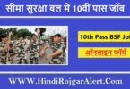 सीमा सुरक्षा बल में 10वीं पास जॉब 10th Pass Job In BSF के लिए आवेदन