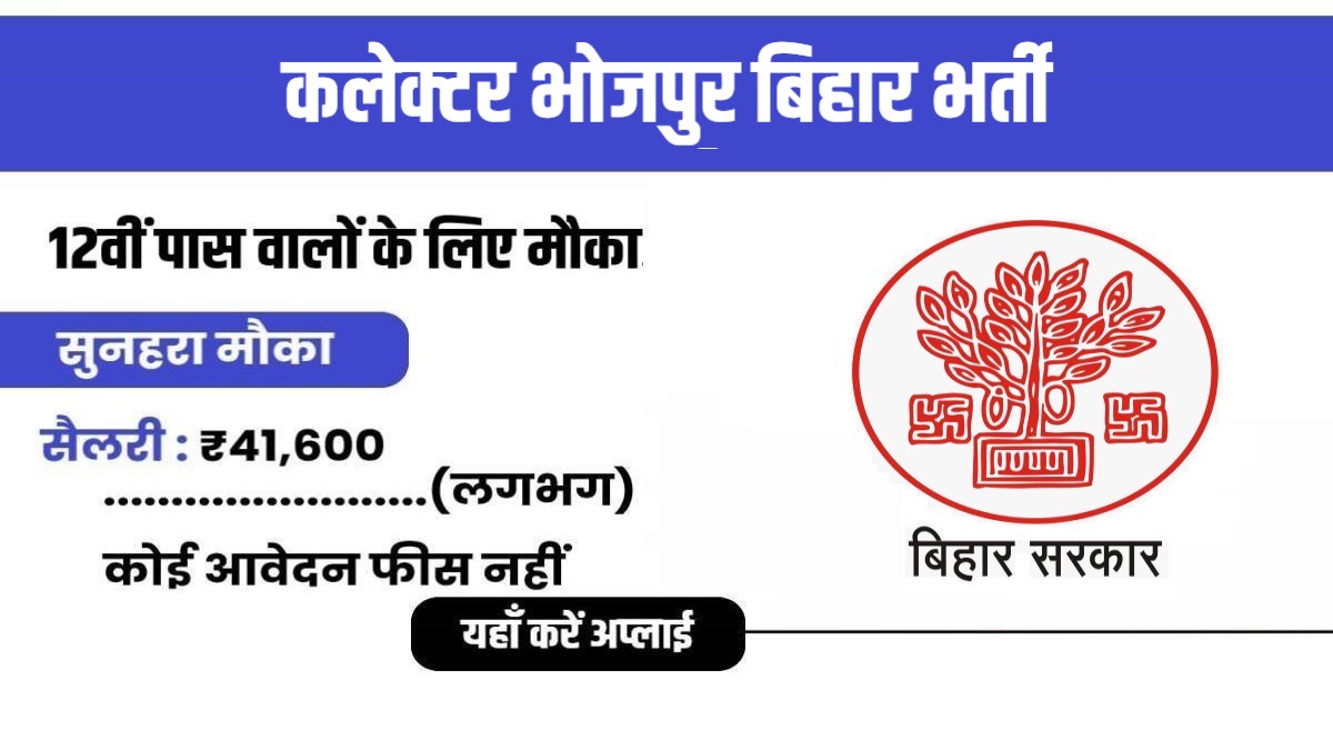 Collector Office Bhojpur Recruitment 2024 | कलेक्टर भोजपुर बिहार भर्ती, बिलकुल नई पदों पर वैकेंसी