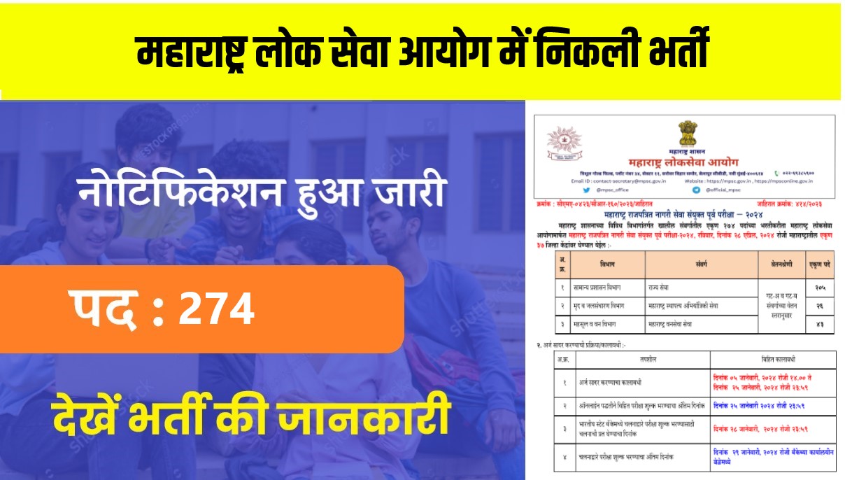 MPSC Civil Services Jobs Bharti 2024 | महाराष्ट्र लोक सेवा आयोग में निकली भर्ती, Apply Now