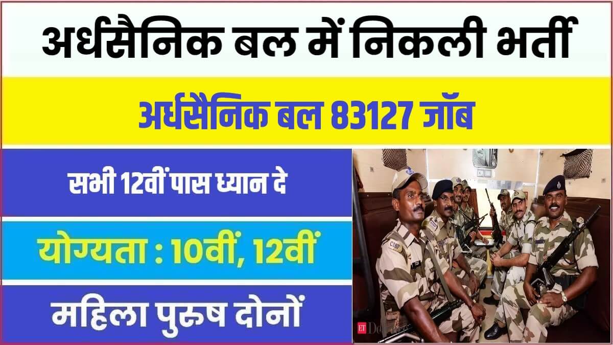 Paramilitary Forces India Bharti 2023 | अर्धसैनिक बल में निकली 83127 पदों पर भर्ती, नोटिफिकेशन जारी