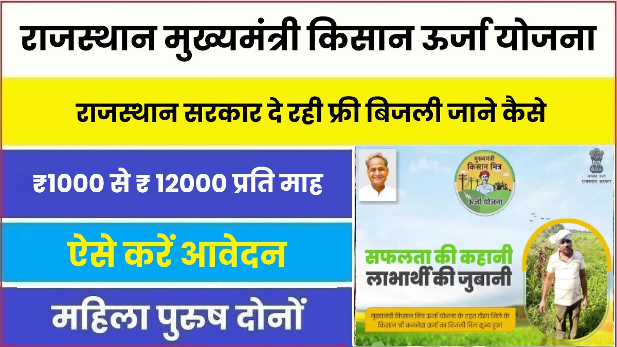 Rajasthan Mukhyamantri Kisan Mitra Urja Yojana Registration Start | राजस्थान मुख्यमंत्री किसान ऊर्जा योजना आवेदन पत्र और स्थिति की जाँच करें