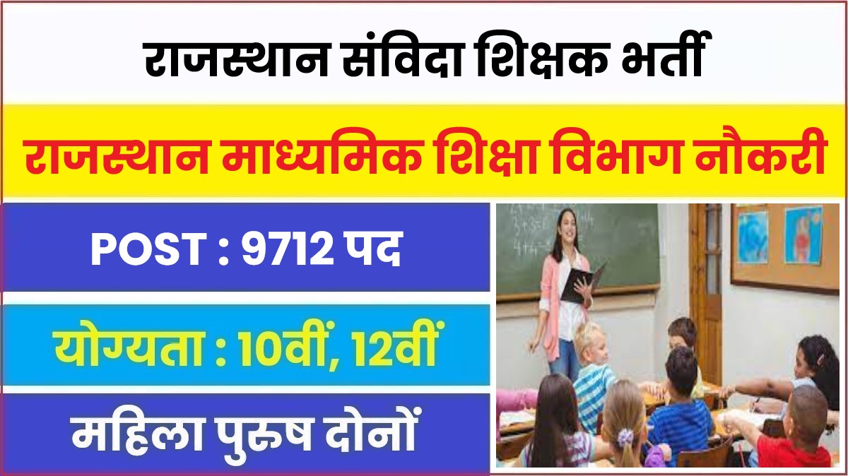 Rajasthan Samvida Shikshak Bharti 2023 | राजस्थान संविदा शिक्षक भर्ती, 12वीं पास के लिए मौका करें आवेदन