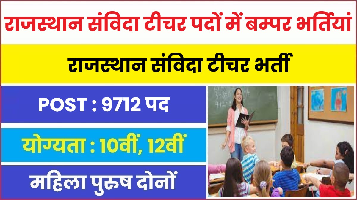 Rajasthan Samvida Teacher Bharti 2023 | राजस्थान संविदा टीचर पदों में बम्पर भर्तियां, इस दिन से शुरू होगा आवेदन